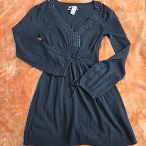 DKNY Jeans Black Long Sleeve Sweater Dress Size M